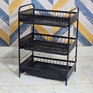 3 Layer Iron Drain Dish Rack – Smart Kitchen Organizer